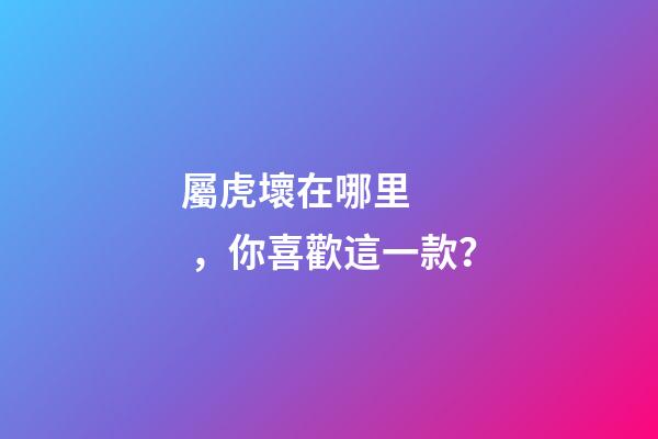 屬虎壞在哪里，你喜歡這一款？